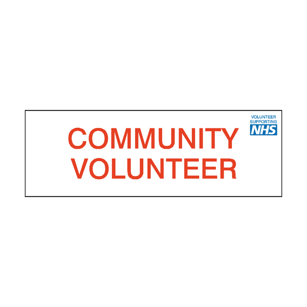 Community Volunteer NHS Sticker | Safety-Label.co.uk