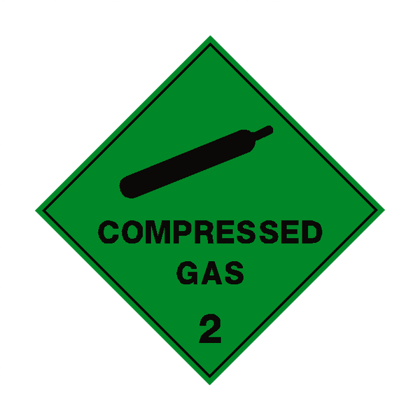 Compressed Gas 2 Label | Safety-Label.co.uk