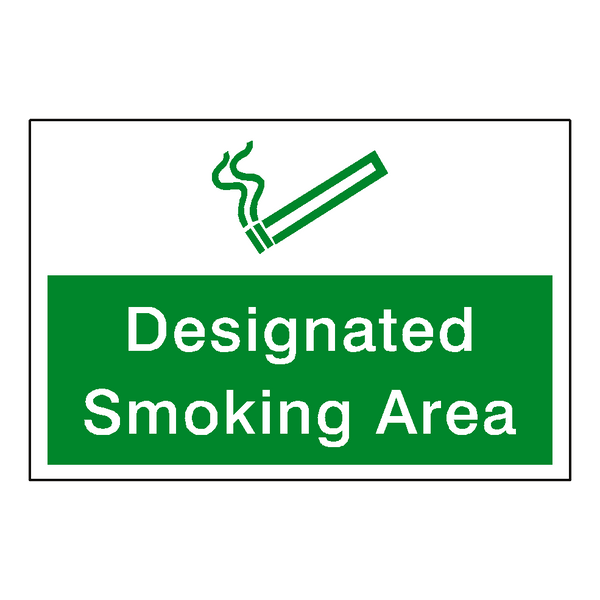 Designated Smoking Area Sticker | Safety-Label.co.uk