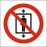 Do Not Use This Lift For People Symbol Label | Safety-Label.co.uk