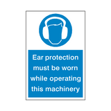 Ear Protection Machinery Sticker | Safety-Label.co.uk