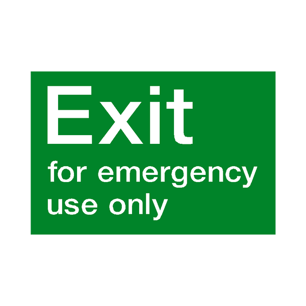 Exit For Emergency Use Only Sticker | Safety-Label.co.uk