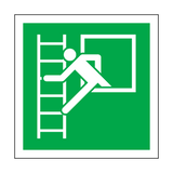 Emergency Window With Escape Ladder Symbol Sign | Safety-Label.co.uk
