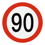 European 90 Kmh Speed Limit Sticker | Safety-Label.co.uk
