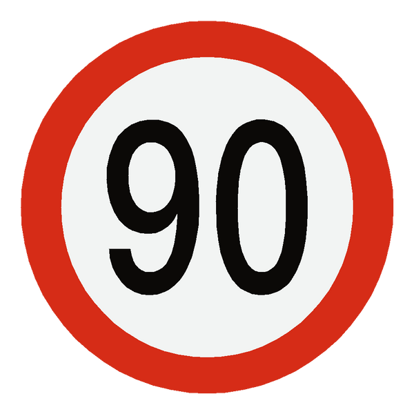 European 90 Kmh Speed Limit Sticker | Safety-Label.co.uk