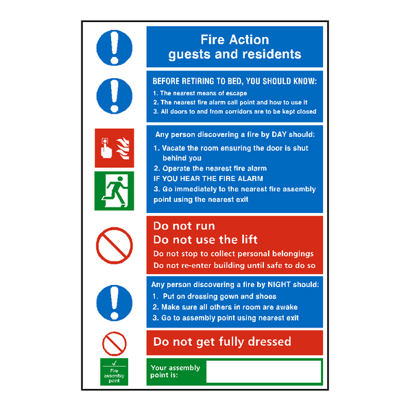 Hotel Fire Action Notice Sticker | Safety-Label.co.uk