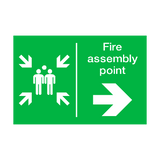 Fire Assembly Point Arrow Right Sticker | Safety-Label.co.uk