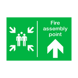 Fire Assembly Point Arrow Up Sticker | Safety-Label.co.uk