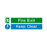 Fire Exit Keep Clear Safety Sticker | Safety-Label.co.uk