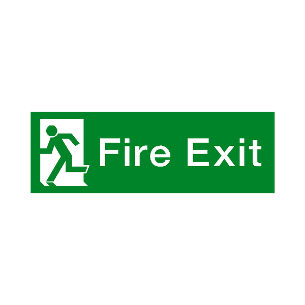 Fire Exit Left HSE Sticker | Safety-Label.co.uk