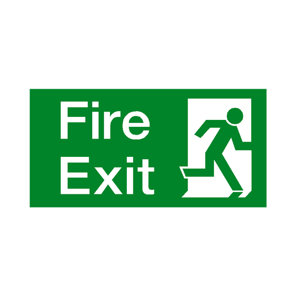 Fire Exit Sign Right Safety Label