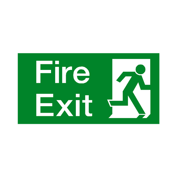 Fire Exit Right Sticker | Safety-Label.co.uk