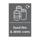Food Tins and Drink Cans Waste Recycling Signs | Safety-Label.co.uk