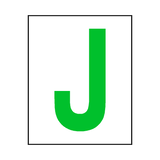 Letter J Sticker Green | Safety-Label.co.uk