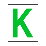 Letter K Sticker Green | Safety-Label.co.uk