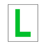 Letter L Sticker Green | Safety-Label.co.uk