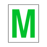 Letter M Sticker Green | Safety-Label.co.uk