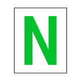Letter N Sticker Green | Safety-Label.co.uk