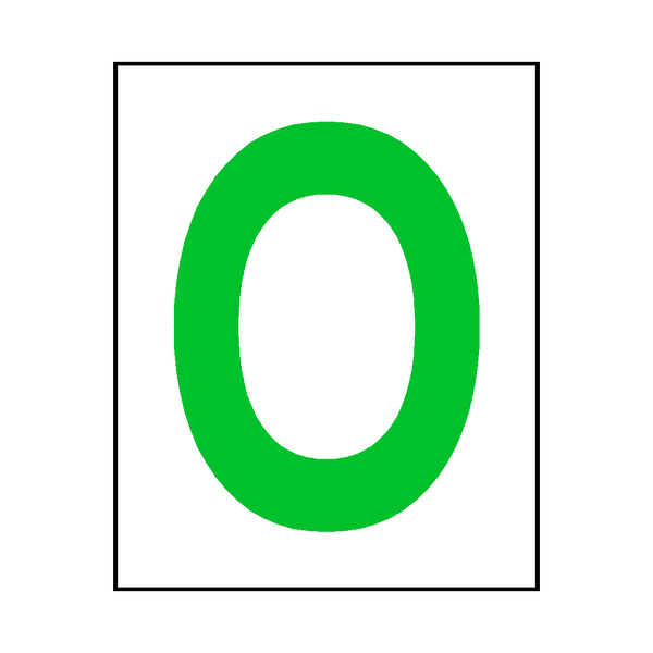 Letter O Sticker Green | Safety-Label.co.uk