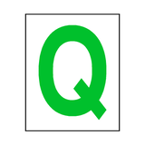 Letter Q Sticker Green | Safety-Label.co.uk