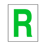 Letter R Sticker Green | Safety-Label.co.uk