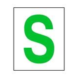 Letter S Sticker Green | Safety-Label.co.uk