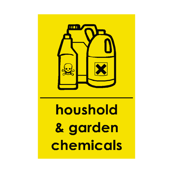 Household and Garden Chemicals Recycling Sticker | Safety-Label.co.uk