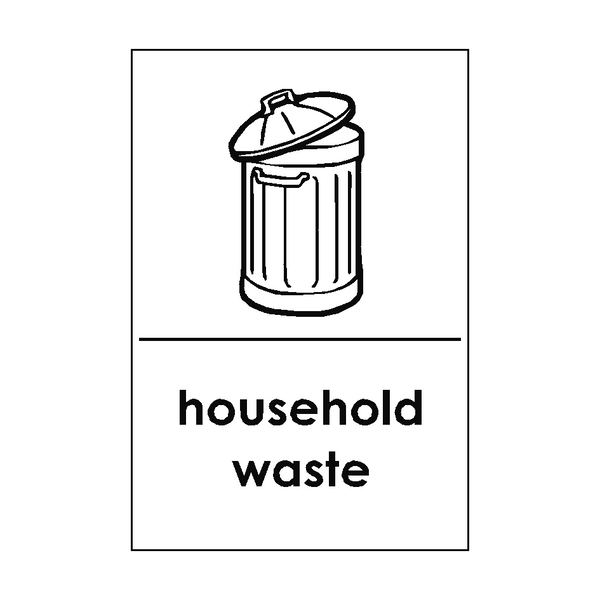 Household Waste Recycling Sticker | Safety-Label.co.uk