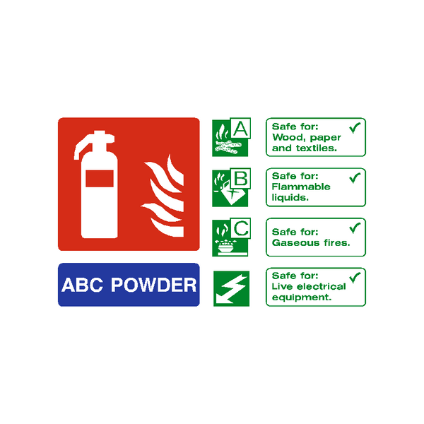 ABC Powder Extinguisher Sticker | Safety-Label.co.uk