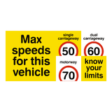Max Speed Limit Vehicle Sticker | Safety-Label.co.uk