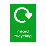Mixed Recycling Waste Sticker | Safety-Label.co.uk