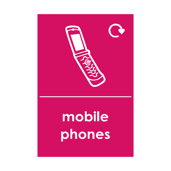 Mobile Phone Waste Sticker | Safety-Label.co.uk