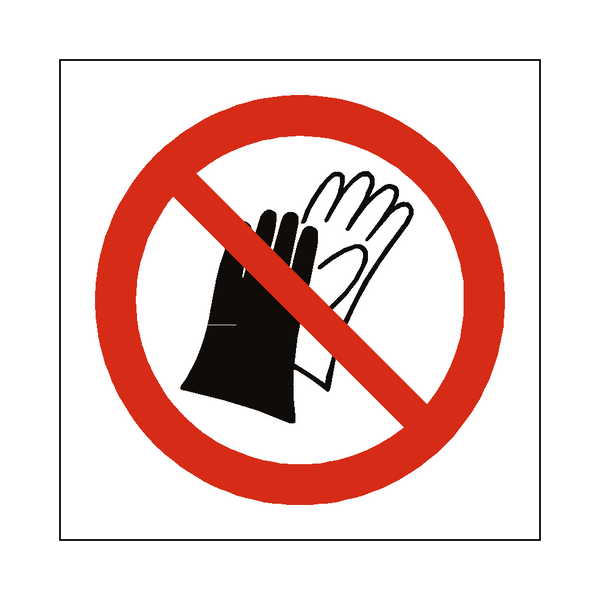 Do Not Wear Gloves Symbol Label | Safety-Label.co.uk