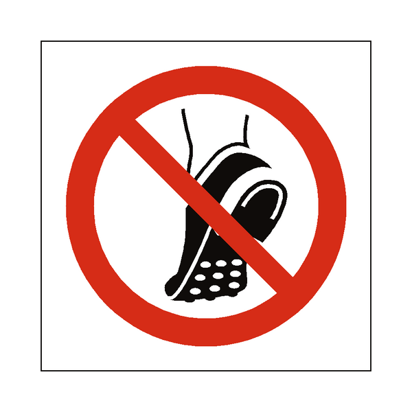 Do Not Wear Studded Shoes Symbol Label | Safety-Label.co.uk
