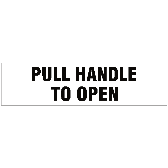 Pull Handle To Open Vehicle Sticker | Safety-Label.co.uk