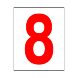 Number 8 Sticker Red | Safety-Label.co.uk