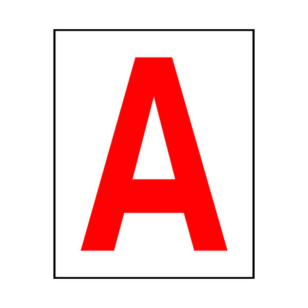 Letter A Sticker Red | Safety-Label.co.uk
