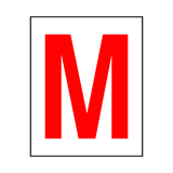 Letter M Sticker Red | Safety-Label.co.uk