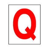 Letter Q Sticker Red | Safety-Label.co.uk
