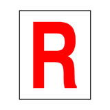 Letter R Sticker Red | Safety-Label.co.uk