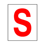Letter S Sticker Red | Safety-Label.co.uk