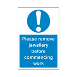 Remove Jewellery Sticker | Safety-Label.co.uk