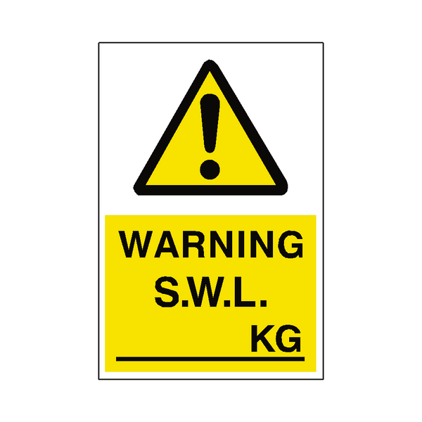 Safe Working Load Sticker Kg | Safety-Label.co.uk