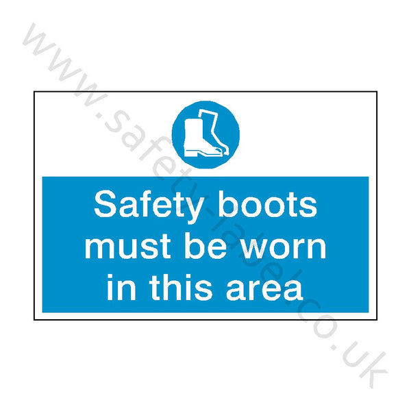 Safety Boots Must Be Worn Safety Sign | Safety-Label.co.uk