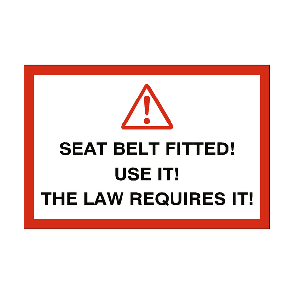 Seat Belt Warning Sticker | Safety-Label.co.uk