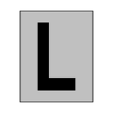 Silver Letter L Sticker | Safety-Label.co.uk
