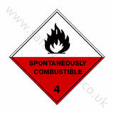 Spontaneously Combustible 4 Sign | Safety-Label.co.uk