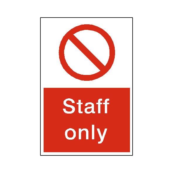 Staff Only Sticker | Safety-Label.co.uk