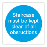 Staircase Must Be Kept Clear Stickers | Safety-Label.co.uk