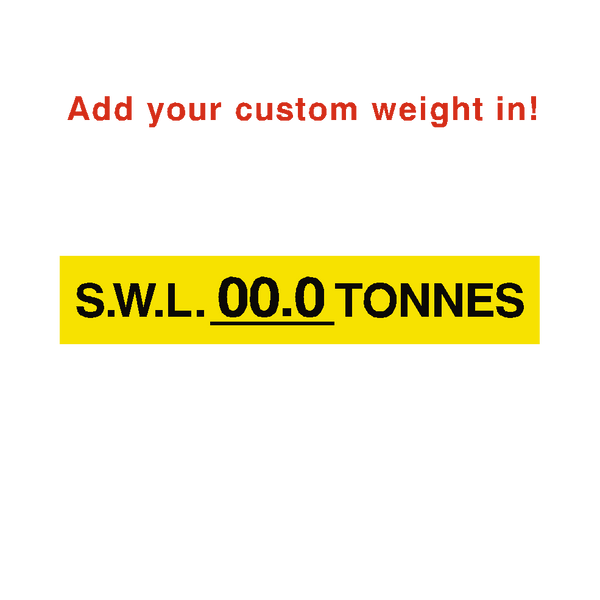 S.W.L Label Tonnes Yellow Custom Weight | Safety-Label.co.uk
